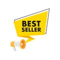 Best seller badge. Best seller golden label. Retail badge. Advertisement symbol. Vector stock illustration. Royalty Free Stock Photo