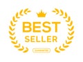 Best seller ceremony award laurel winner. Best seller wreath gold logo symbol