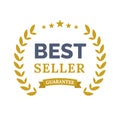 Best seller ceremony award laurel winner. Best seller wreath gold logo symbol Royalty Free Stock Photo