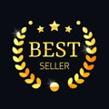 Best seller gold badge logo design. Vector illustration Royalty Free Stock Photo