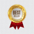 Best Seller Golden Shiny Label Sign. Vector Illustration Royalty Free Stock Photo