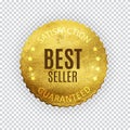 Best Seller Golden Shiny Label Sign. Vector Illustration Royalty Free Stock Photo