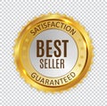 Best Seller Golden Shiny Label Sign. Vector Illustration Royalty Free Stock Photo