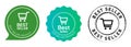 Best seller green gradient rubber stamp label emblem sticker tag symbol shopping cart popular product Royalty Free Stock Photo