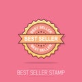 Best seller grunge rubber stamp. Vector illustration on white background. Business concept bestseller stamp pictogram Royalty Free Stock Photo