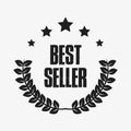 Best seller icon design with laurel, best seller badge logo isolated Royalty Free Stock Photo