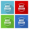 Best seller icon set, flat design vector illustration in eps 10 for webdesign and mobile applications in four color options Royalty Free Stock Photo
