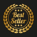 Best seller label on black background. Royalty Free Stock Photo