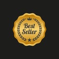 Best seller label on black background. Royalty Free Stock Photo