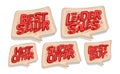 Best seller, leader of sales, hot offer, super offer, best buy - advertising sale symbols set