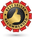 Best seller recommended golden label, vector illustration