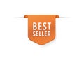 Best seller red ribbon isolated. Vector 3d labels. Special offer sale tag, best seller label, symbol for advertising Royalty Free Stock Photo