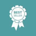 Best seller ribbon icon. Medal vector illustration in flat style Royalty Free Stock Photo