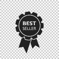 Best seller ribbon icon. Medal vector illustration in flat style Royalty Free Stock Photo