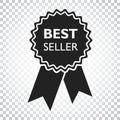 Best seller ribbon icon. Medal vector illustration in flat style Royalty Free Stock Photo