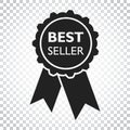 Best seller ribbon icon. Medal vector illustration in flat style Royalty Free Stock Photo