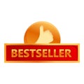 Best seller thumb up icon, cartoon style Royalty Free Stock Photo