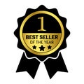 Best Seller Of The Year Winner Badge, Emblem, Label Seal, Rubber Stamp For Business And Shopping Rating Sybol, Top Seller Of The