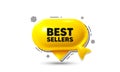 Best sellers tag. Special offer price sign. Click here speech bubble 3d icon. Vector Royalty Free Stock Photo