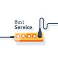 Best service concept, excellent quality, five star rating, high standard