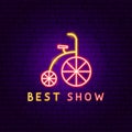 Best Show Bicycle Sign Neon Label