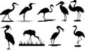 great heron silhouette, great heron silhouette Set,