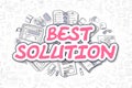 Best Solution - Doodle Magenta Text. Business Concept. Royalty Free Stock Photo