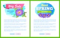 Best Spring Big Sale Advertisement Label Crocus Royalty Free Stock Photo