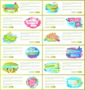 Best Spring Big Sale Advertisement Labels Flowers Royalty Free Stock Photo