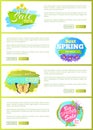 Best Spring Big Sale Advertisement Labels Flowers Royalty Free Stock Photo