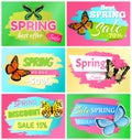 Best Spring Big Sale Banners Vector Illustration