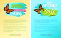 Best Spring Sale 70 Off Stickers on Web Posters Royalty Free Stock Photo