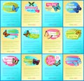 Best Spring Sale Web Page Set Vector Illustration