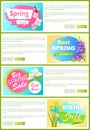 Best Spring Sale Web Sets Vector Illustration