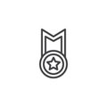 Best star medal line icon