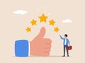 Best star rating concept. Excellence customer feedback, user experience or five stars ranking. High quality product or Royalty Free Stock Photo