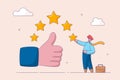 Best star rating concept. Excellence customer feedback, user experience or five stars ranking. High quality product or Royalty Free Stock Photo