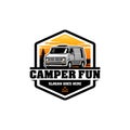 muscle retro camper car illustration logo vector