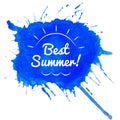 Best summer lettering on blue watercolor blob