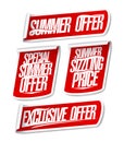 Best summer offers sale stickers set