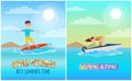 Best Summer Time Color Poster, Vector Illustration