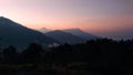 Best sunrise and siluet mountain