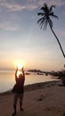 Best Sunrise On Tidung Beach island Indonesia Royalty Free Stock Photo