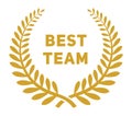 Best team golden badge. Laurel branches award sign Royalty Free Stock Photo