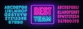 Best team neon sign on a brick background. Royalty Free Stock Photo