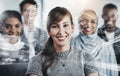 The best team in town. Portrait of confident young business people standing with their arms folded inside of the office Royalty Free Stock Photo