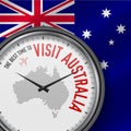 The Best Time to Visit Australia. Flight, Tour to Australia. Vector Illustration