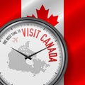 The Best Time to Visit Canada. Flight, Tour to Canada. Vector Illustration