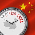 The Best Time to Visit China. Flight, Tour to China. Vector Illustration