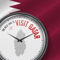 The Best Time to Visit Qatar. Flight, Tour to Qatar. Vector Illustration